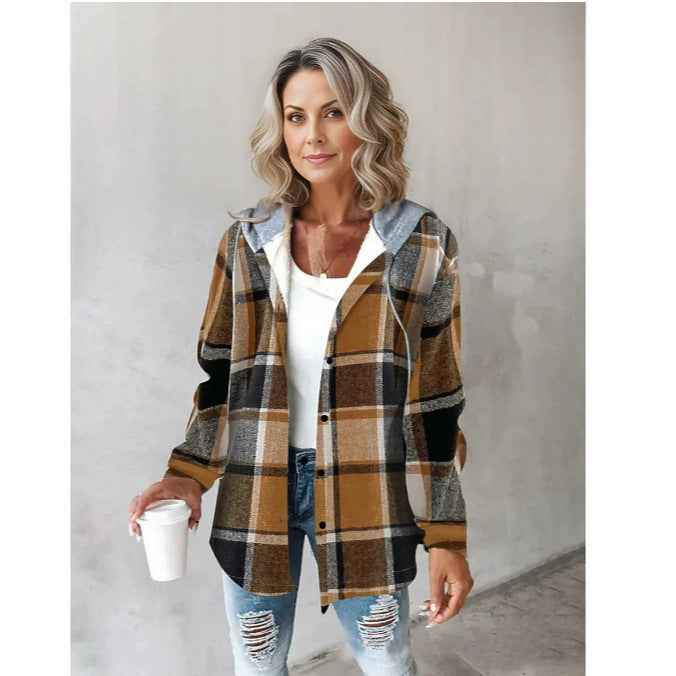 Women's Plaid Jacket - Large Style for Autumn and Winter-Casual Fashion - The Artisan's Wardrobe