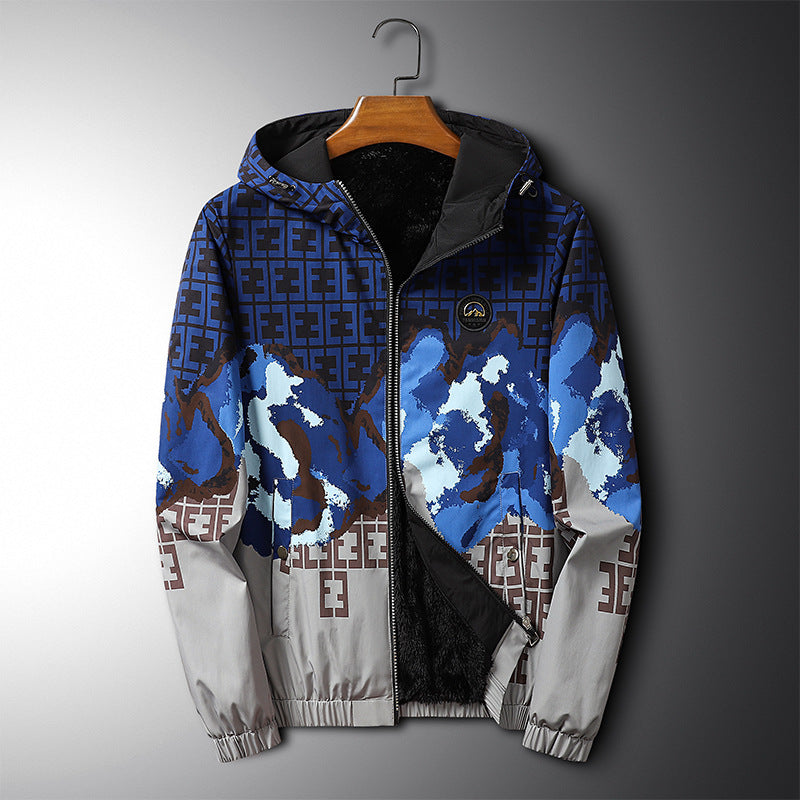 Men's Hooded Velvet Jacket - Casual Cotton Blend Couple's Jacket In Stock on Amazon