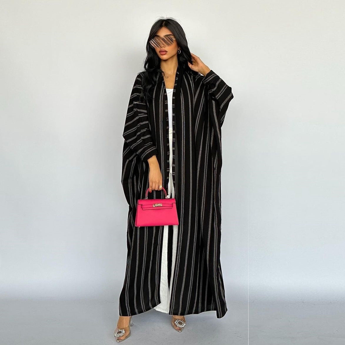 Muslim Women's Fashion Striped Cardigan Jacket