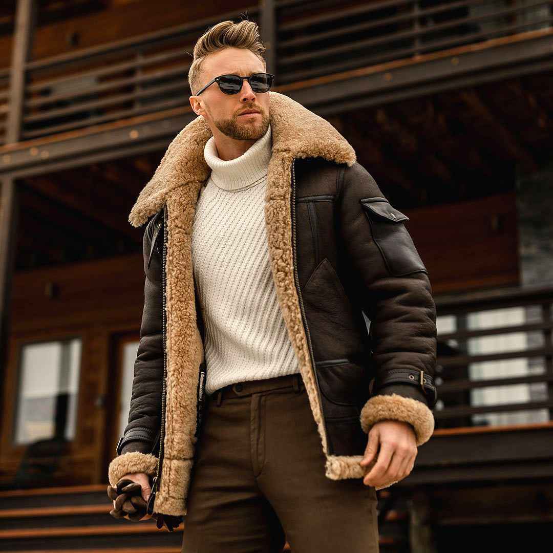 Men's Faux Fur Winter Jacket - Thickened One Piece Faux Fur Jacket-Casual Fashion - The Artisan's Wardrobe