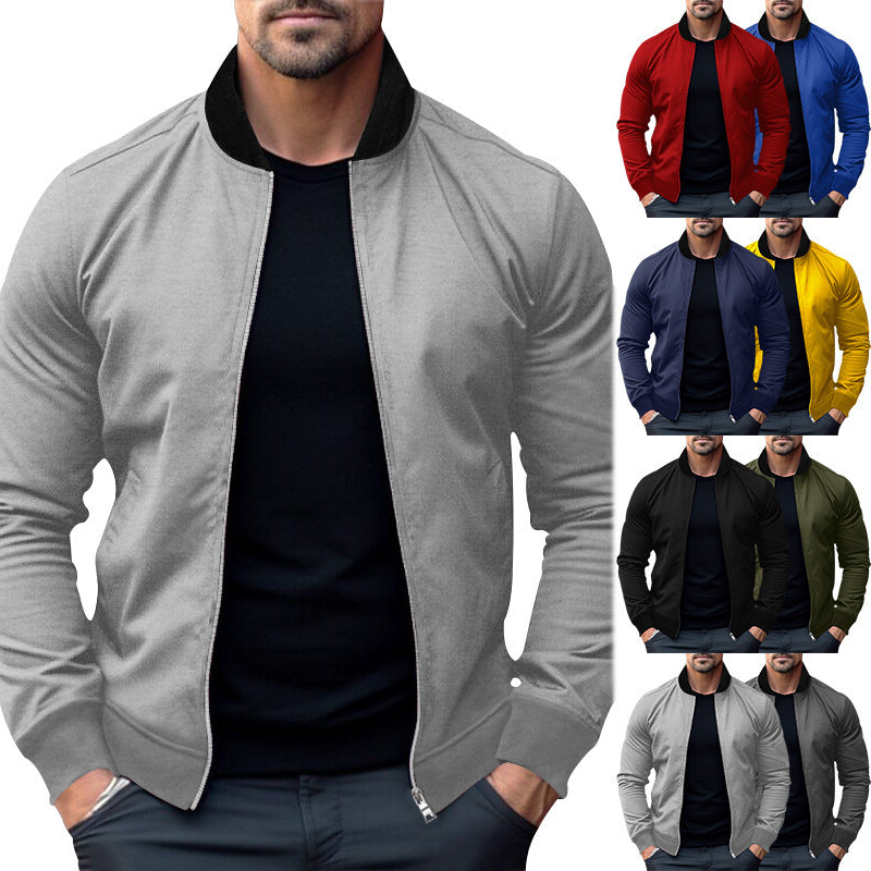 Autumn and Winter Men's Hoodie Jacket with Stand Up Collar and Zipper for Casual Style-Casual Fashion - The Artisan's Wardrobe