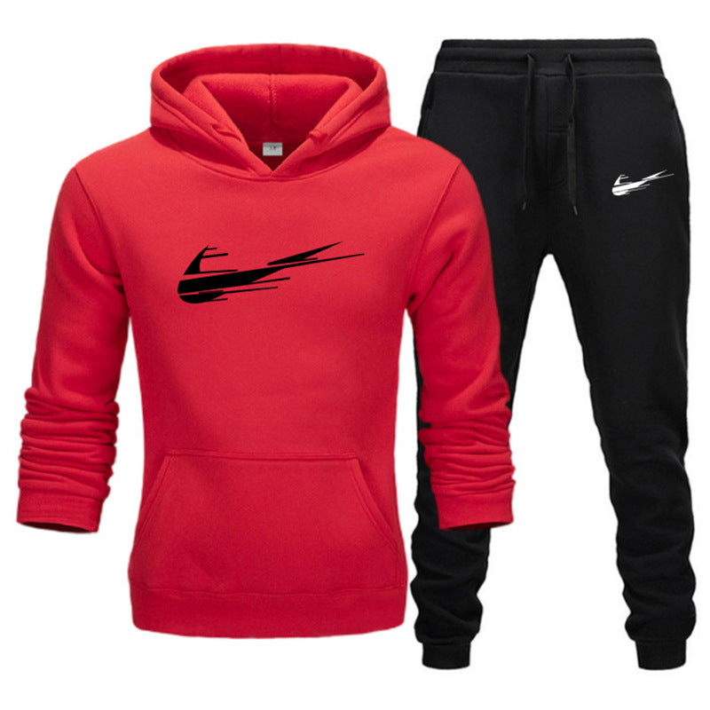 Printed Fleece Hoodie Set for Men and Women - Casual Sports Autumn and Winter Fashion Pullover-Casual Fashion - The Artisan's Wardrobe