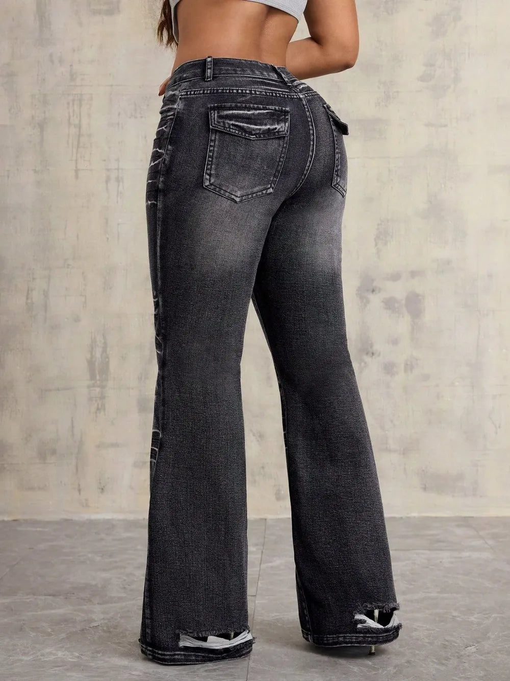 High Waist Bootcut Jeans-Casual Fashion - The Artisan's Wardrobe