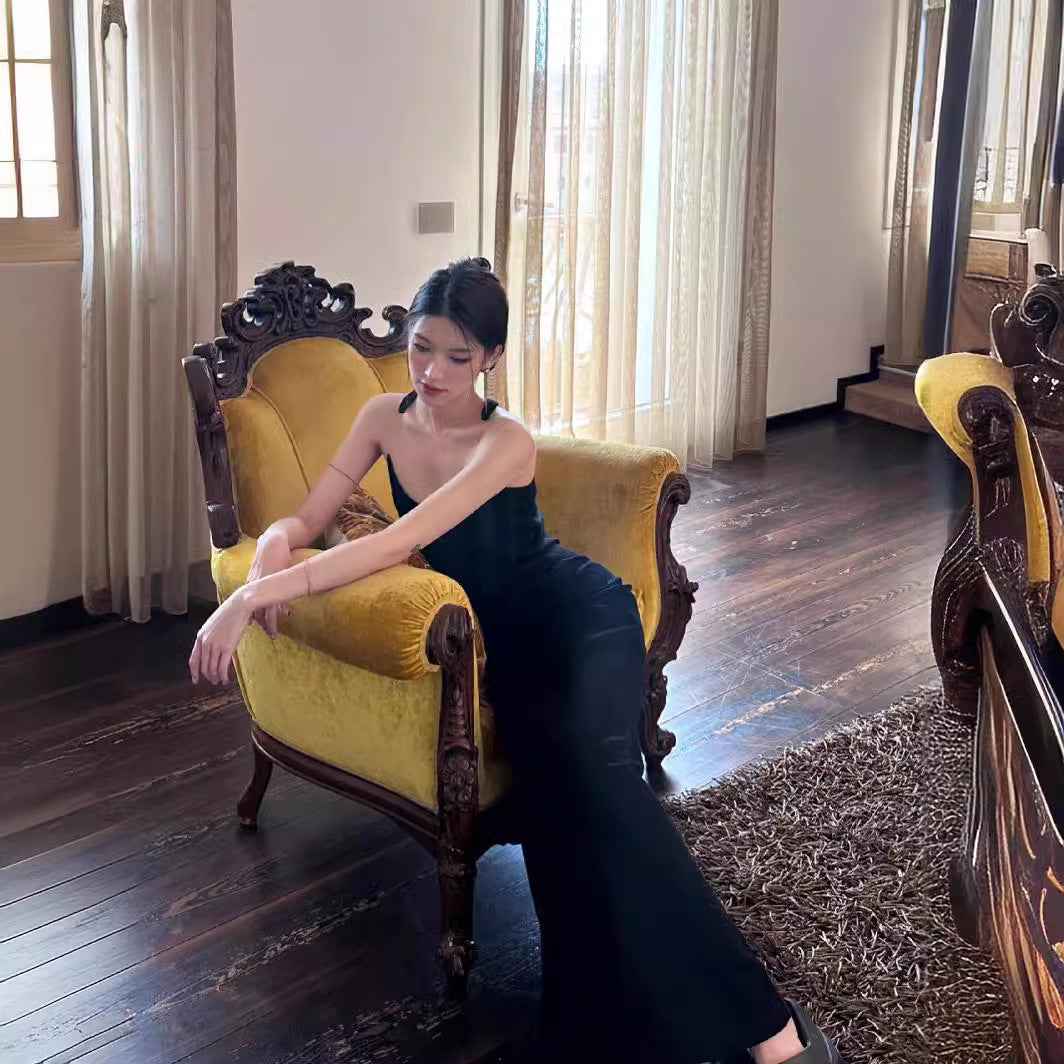 Invisible suspender dress, sexy and high-end, slim fit long skirt-Casual Fashion - The Artisan's Wardrobe