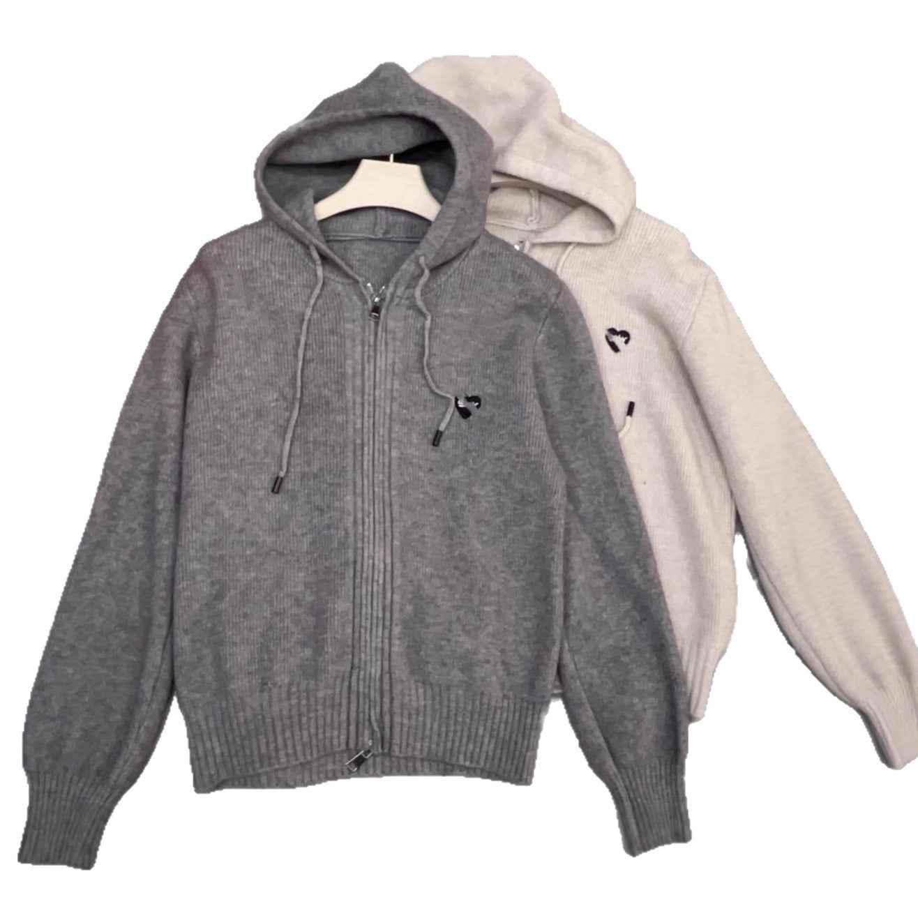 Hooded Double-Zip Cardigan for Women - Loose Slim Casual Sweater Jacket-Casual Fashion - The Artisan's Wardrobe