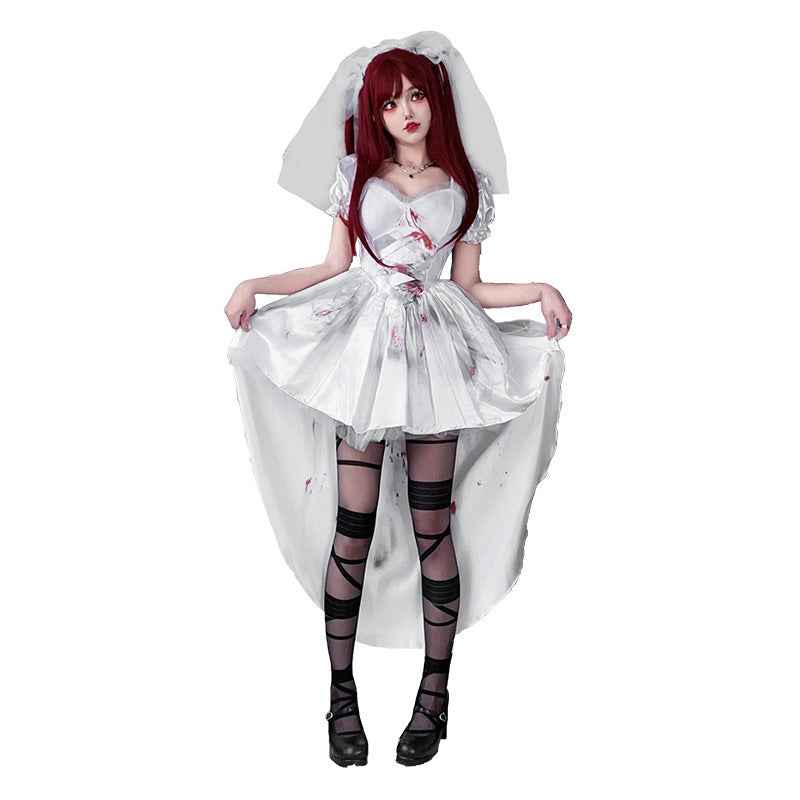 European and American Style Goth Halloween Costume - Adult Witch Tailcoat and Vampire Bride Performance Dress-Casual Fashion - The Artisan's Wardrobe