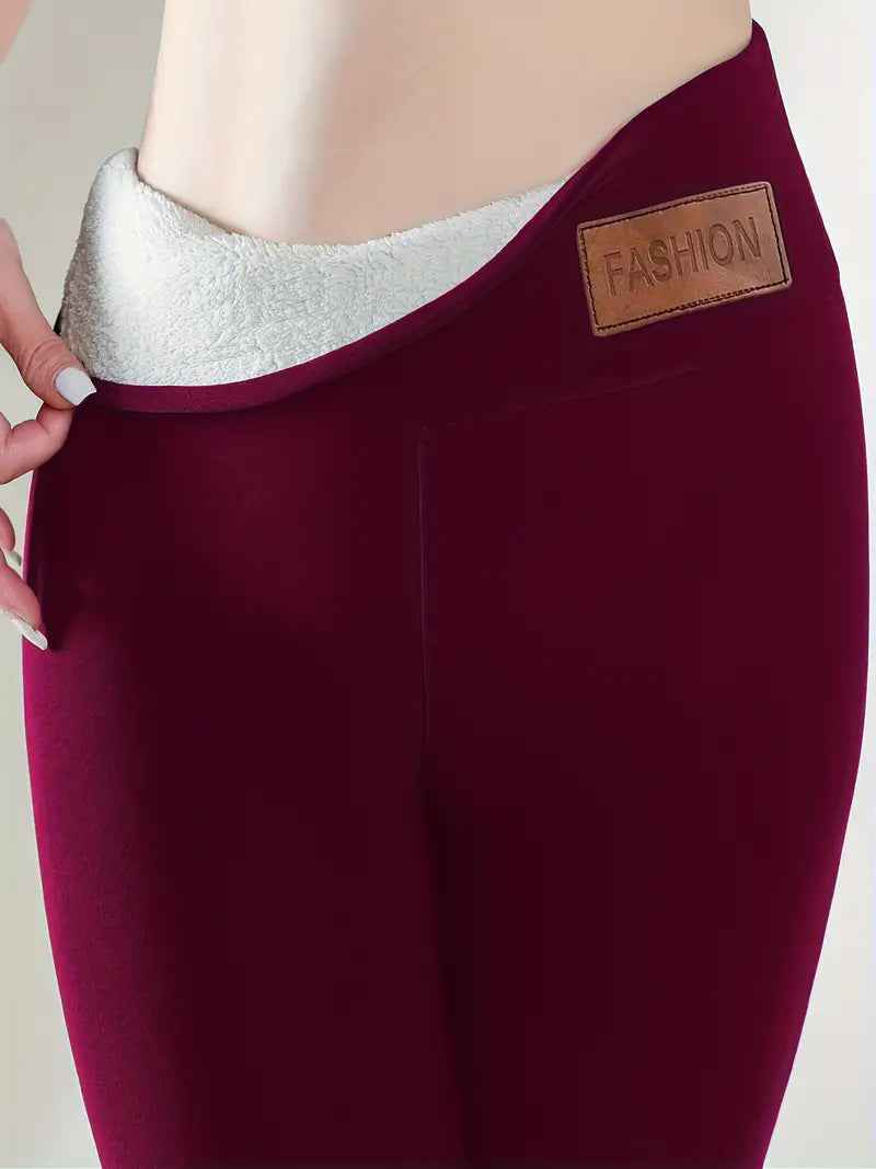 Women's Warm High Waisted Leggings for Autumn and Winter | Thickened Velvet & Lamb Wool Yoga Pants-Casual Fashion - The Artisan's Wardrobe