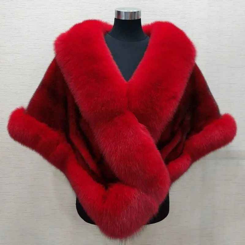 Luxury Fur Poncho Fluffy Shawl Evening Dress for Weddings and Banquets – Plush Cape Coat for Women-Casual Fashion - The Artisan's Wardrobe