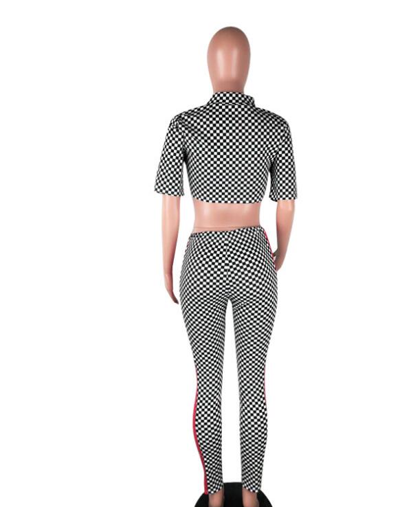 Mock Neck Crop Top Set with Contrast  - Women's Athleisure 2 Piece Outfit Clothes-Casual Fashion - The Artisan's Wardrobe