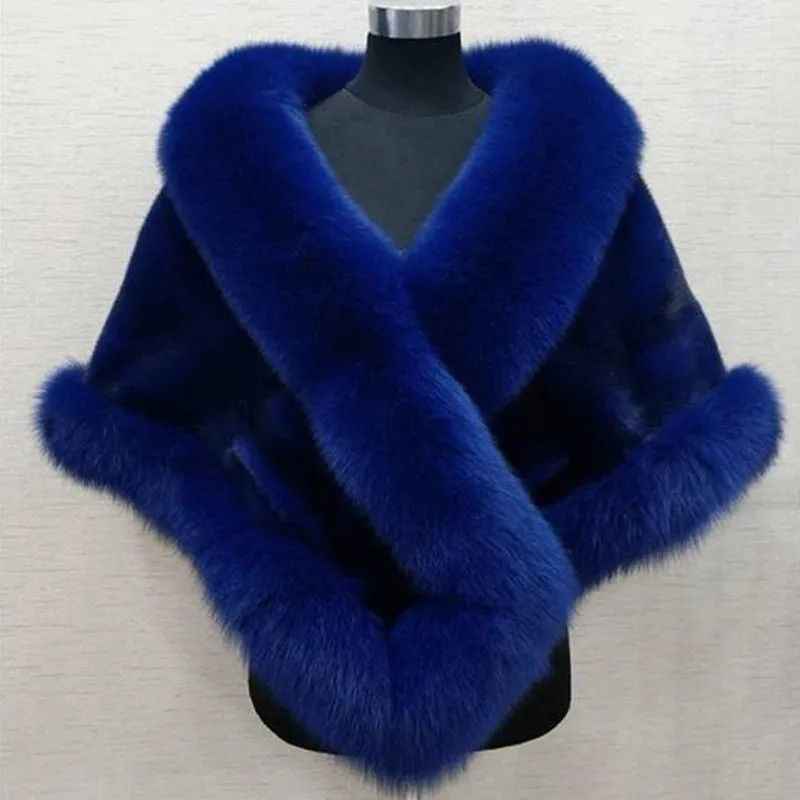 Luxury Fur Poncho Fluffy Shawl Evening Dress for Weddings and Banquets – Plush Cape Coat for Women-Casual Fashion - The Artisan's Wardrobe