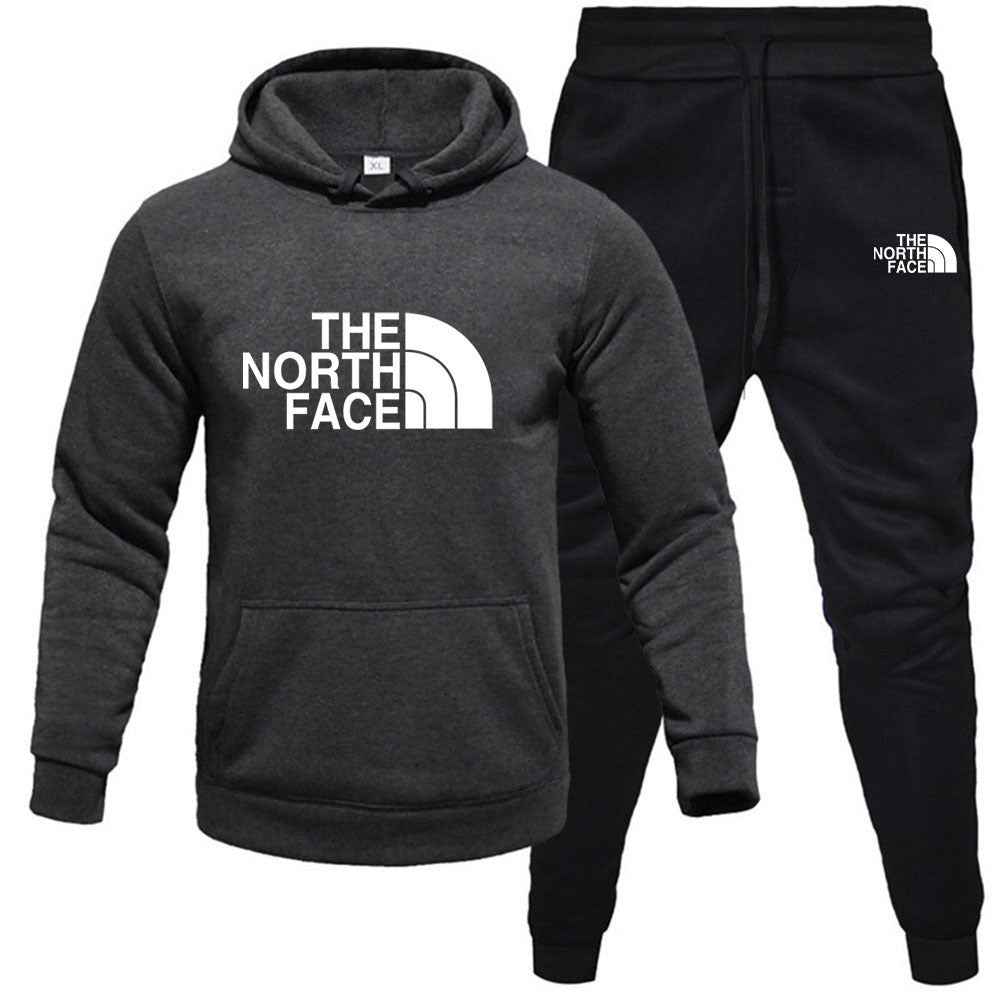 Men's Fleece Hoodie Sweatshirt Set - Printed Casual Sports Set-Casual Fashion - The Artisan's Wardrobe