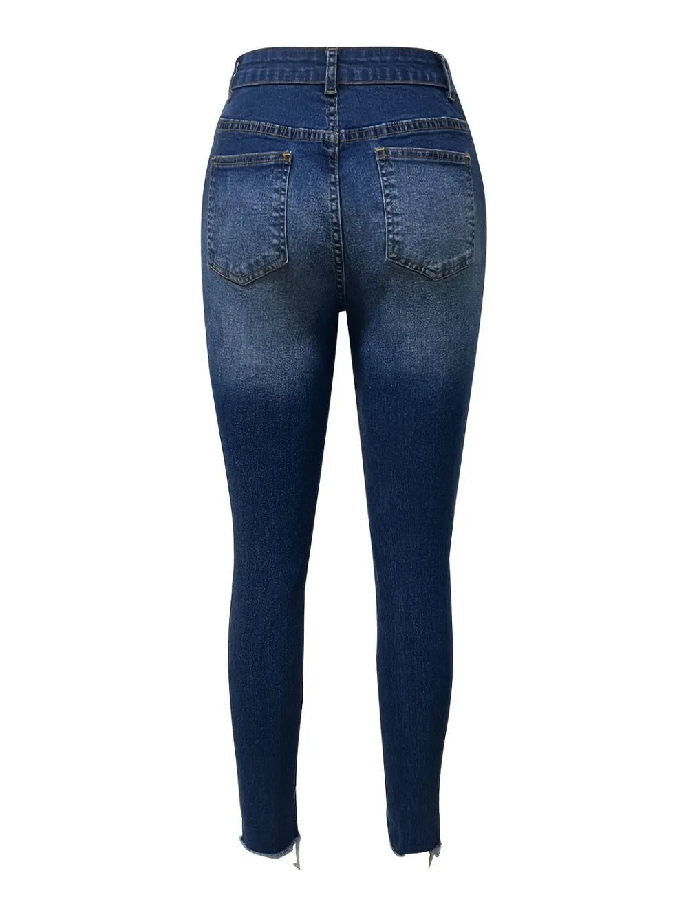 Distressed Skinny Jeans with Pockets-Casual Fashion - The Artisan's Wardrobe