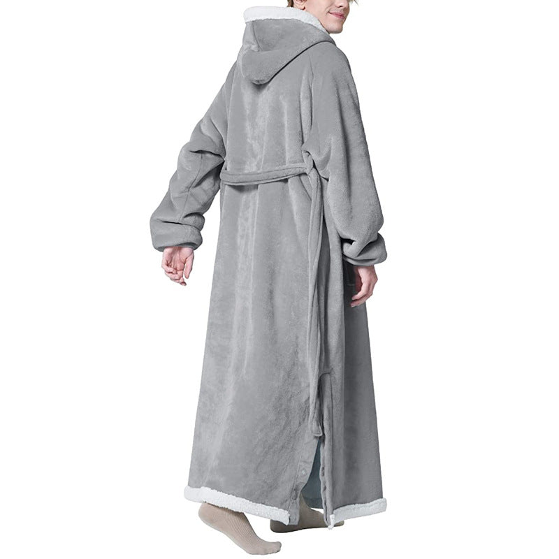 Hoody Wearable Hoodie Oversized Flannel Blanket with Sleeves for Winter Comfort-Casual Fashion - The Artisan's Wardrobe