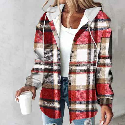 Women's Plaid Jacket - Large Style for Autumn and Winter-Casual Fashion - The Artisan's Wardrobe