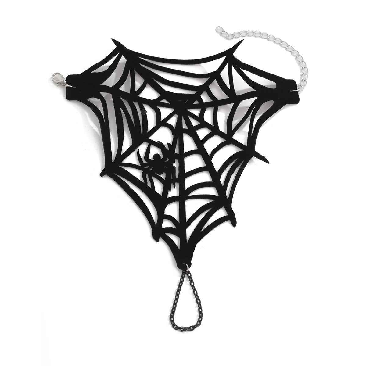 Halloween Punk Bracelet with Finger Mesh Tassel and Alloy Rose Lace Floral Handmade for Women-Casual Fashion - The Artisan's Wardrobe