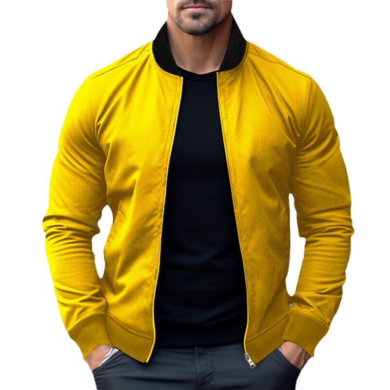 Autumn and Winter Men's Hoodie Jacket with Stand Up Collar and Zipper for Casual Style-Casual Fashion - The Artisan's Wardrobe