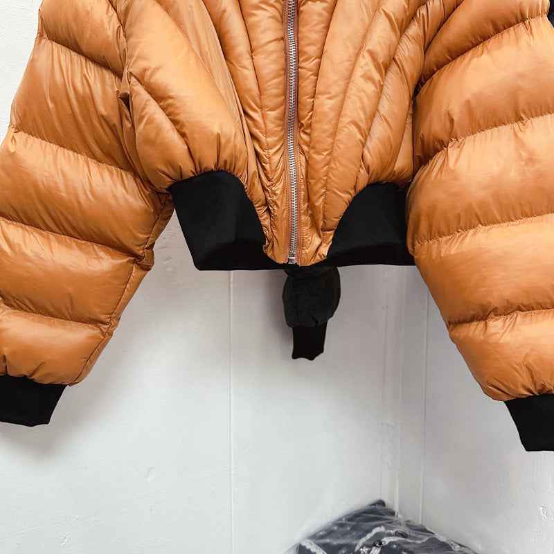 Stand Up Collar Cotton Jacket - Long Sleeved Striped Waistband Slimming Design-Casual Fashion - The Artisan's Wardrobe