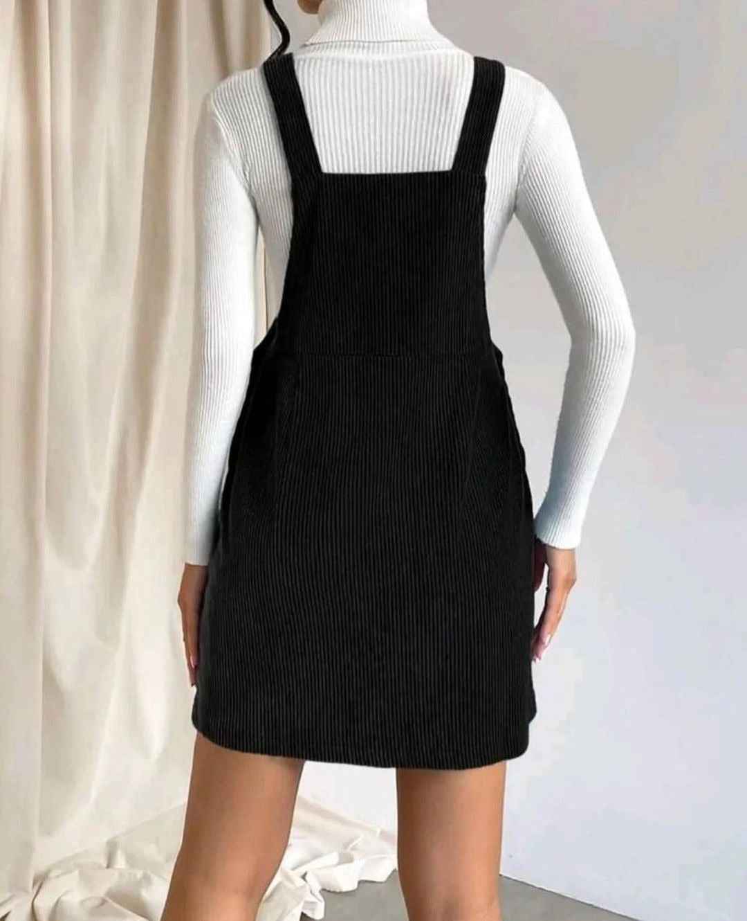 Corduroy Sleeveless Slip Dress - Solid Color Loose Fit Dress-Casual Fashion - The Artisan's Wardrobe