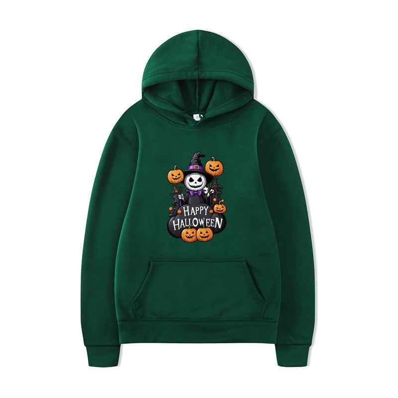 Halloween Hooded Sweatshirt - Printed Long Sleeve Casual Loose Fit-Casual Fashion - The Artisan's Wardrobe