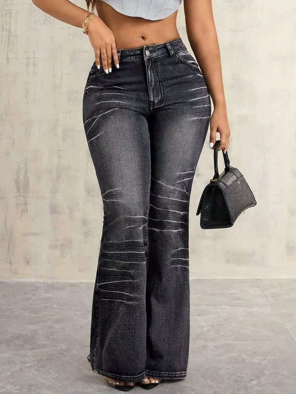 High Waist Bootcut Jeans-Casual Fashion - The Artisan's Wardrobe