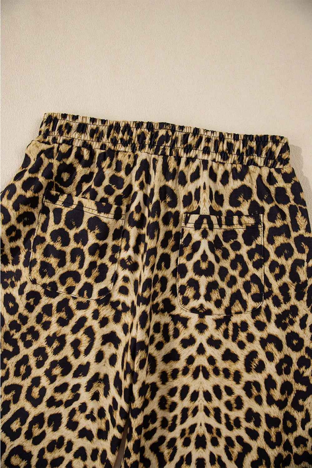 Leopard Bow Tie Pants with Elastic Waist for Effortless Style-Casual Fashion - The Artisan's Wardrobe