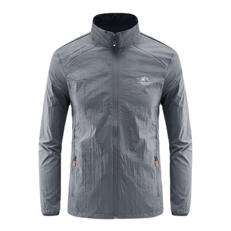 Summer Ice Silk Quick Drying Men's Sun Protection Jacket with Stand Up Collar for Outdoor Sports-Casual Fashion - The Artisan's Wardrobe