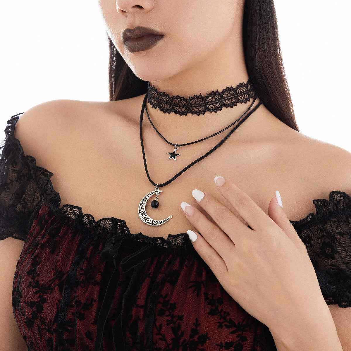 Palace Style Lolita Lace Necklace - Retro Multi-Layer Collarbone Chain for Women-Casual Fashion - The Artisan's Wardrobe