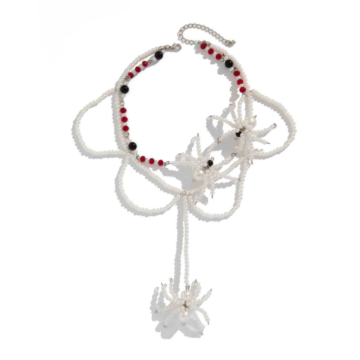 Dark Style Spider Necklace Halloween with Crystal Woven Design and Tassel Large Round Bead Collarbone Chain-Casual Fashion - The Artisan's Wardrobe