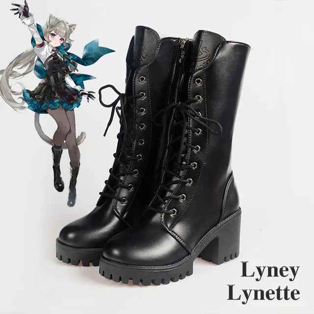 Lyney Lynette Cosplay Shoes for Women - Chinese Style Halloween Impact Game Footwear-Casual Fashion - The Artisan's Wardrobe
