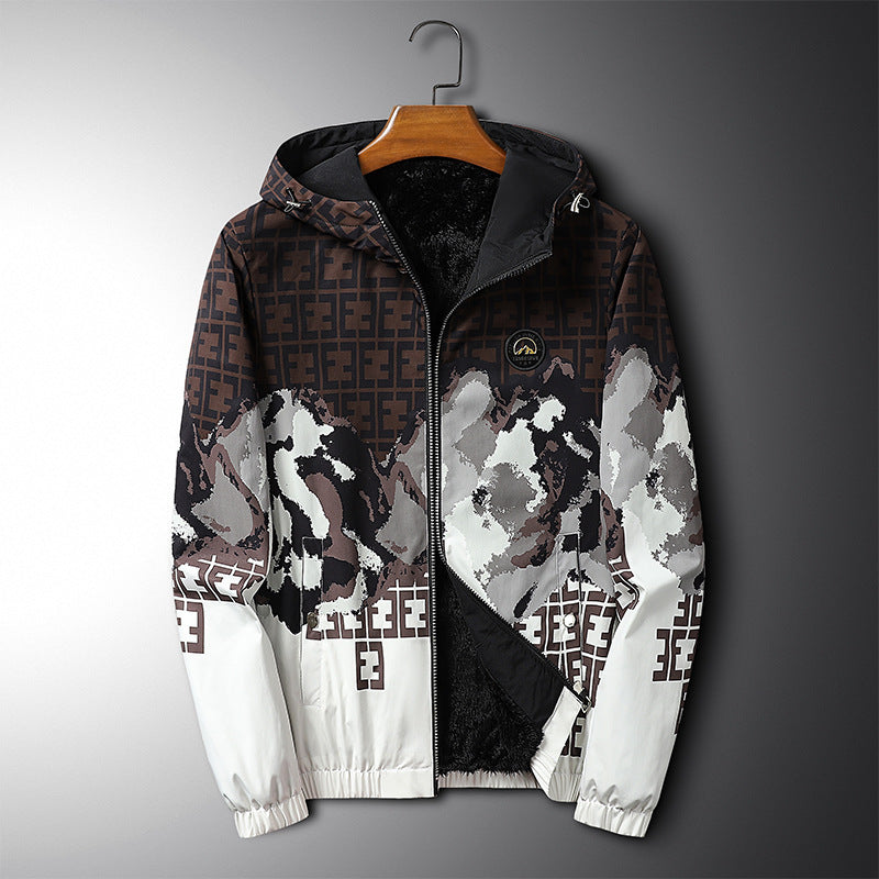 Men's Hooded Velvet Jacket - Casual Cotton Blend Couple's Jacket In Stock on Amazon-Casual Fashion - The Artisan's Wardrobe