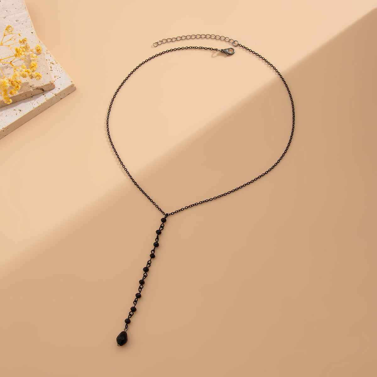 Sweet and Cool Halloween Ruby Necklace with Tassel Water Drop and Personalized Crescent Crystal Collar Chain-Casual Fashion - The Artisan's Wardrobe