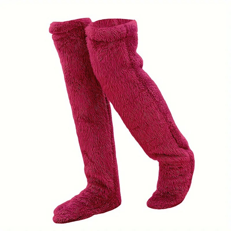 Thick leg warmers, knee pads, warm plush pants, long leg exposed socks-Casual Fashion - The Artisan's Wardrobe