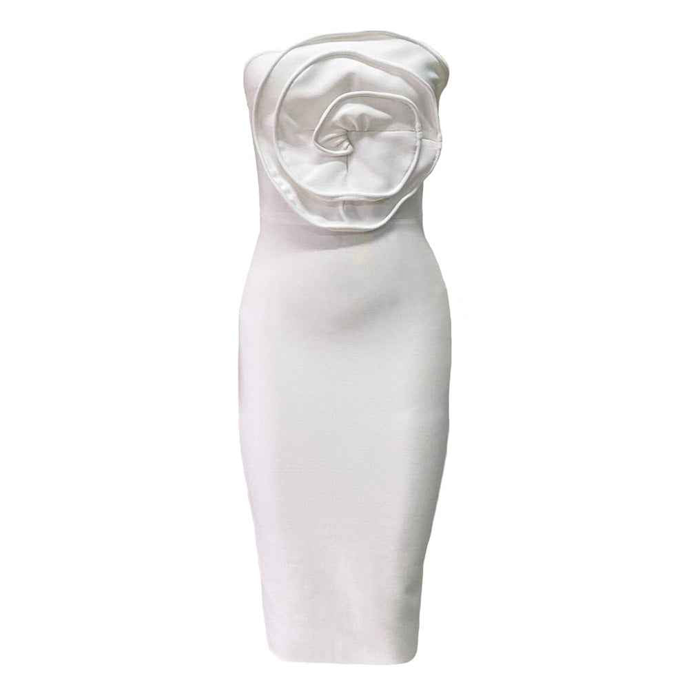 Sexy white floral bandage dress socialite party dress French dress-Casual Fashion - The Artisan's Wardrobe