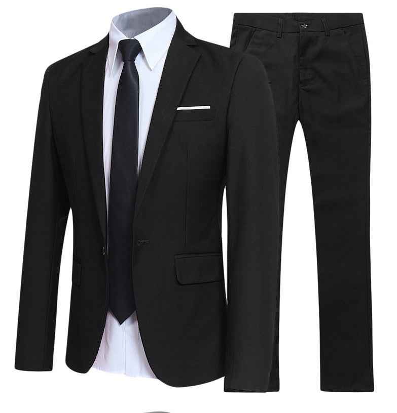 Business Professional Groom Groomsman Formal Attire Two-Piece Set for Men-Casual Fashion - The Artisan's Wardrobe