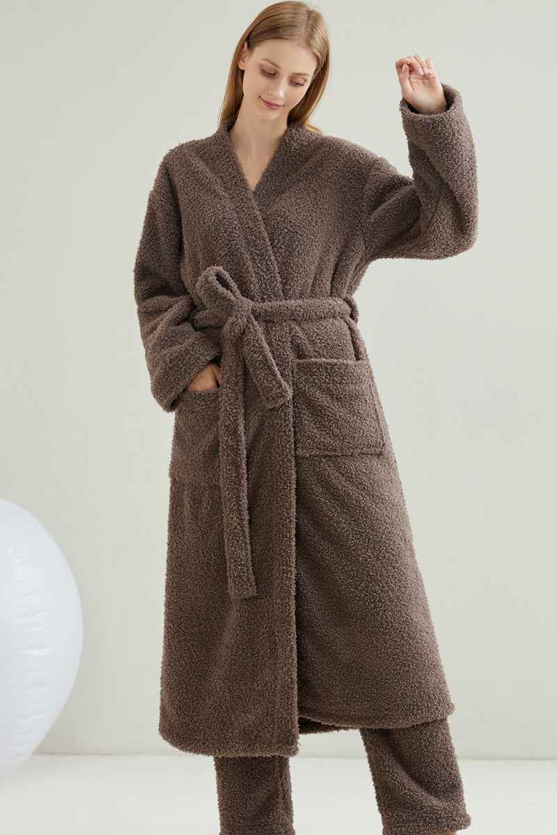 Couple Flannel Pajamas Casual European and American Loose Bathrobe Nightgown-Casual Fashion - The Artisan's Wardrobe