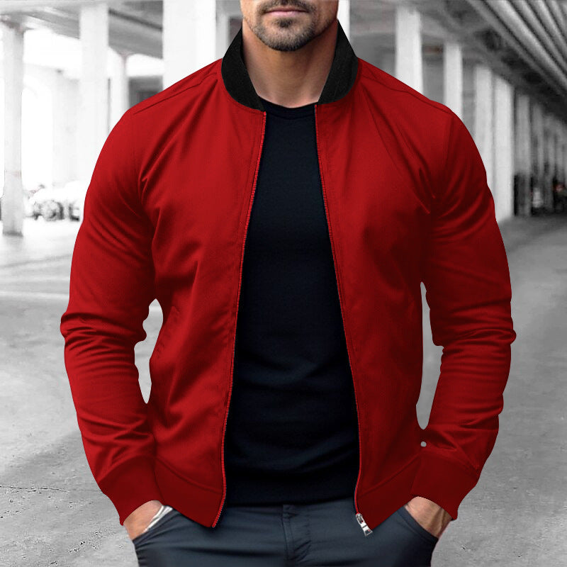 Autumn and Winter Men's Hoodie Jacket with Stand Up Collar and Zipper for Casual Style-Casual Fashion - The Artisan's Wardrobe