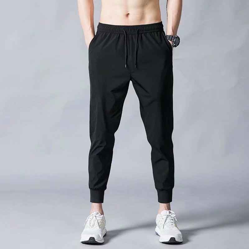 Thin ice silk pants for men, business men, casual pants, trendy straight leg loose sports pants-Casual Fashion - The Artisan's Wardrobe