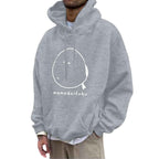 Fleece Hoodie with Pocket Drawstring and Plain Color Letter Print-Casual Fashion - The Artisan's Wardrobe
