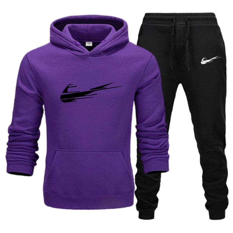 Printed Fleece Hoodie Set for Men and Women - Casual Sports Autumn and Winter Fashion Pullover-Casual Fashion - The Artisan's Wardrobe