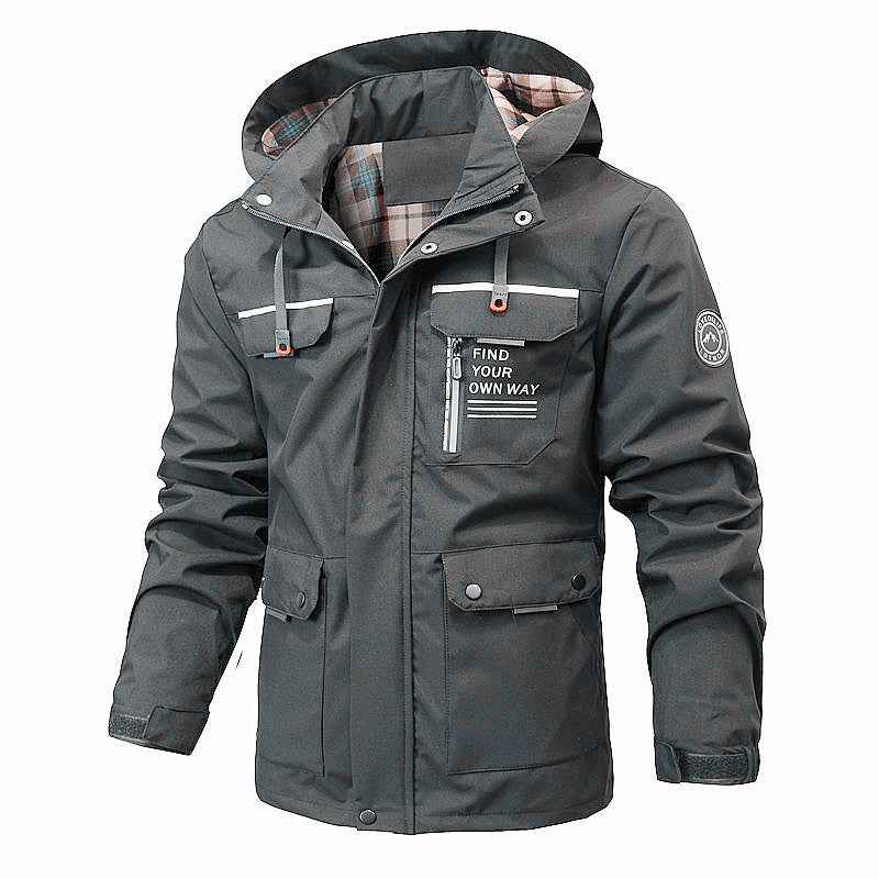 Men's Lightweight Waterproof Windbreaker Jacket - Spring and Autumn Hooded Outdoor Windproof Jacket for Hiking-Casual Fashion - The Artisan's Wardrobe