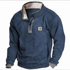Men's Casual Hoodie with Stand Collar, Zipper Closure, and Fleece Lining for Autumn and Winter-Casual Fashion - The Artisan's Wardrobe