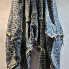 Leopard print jeans for women elastic waistband loose carrot harem and baggy pants-Casual Fashion - The Artisan's Wardrobe