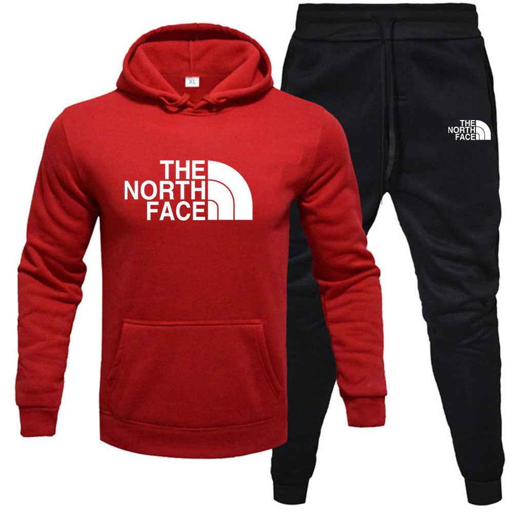 Men's Fleece Hoodie Sweatshirt Set - Printed Casual Sports Set-Casual Fashion - The Artisan's Wardrobe