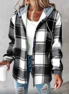 Women's Plaid Jacket - Large Style for Autumn and Winter-Casual Fashion - The Artisan's Wardrobe