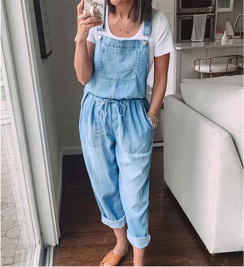 Spring Summer Denim Overalls for Women - Casual Slim Fit with Stylish Pockets-Casual Fashion - The Artisan's Wardrobe