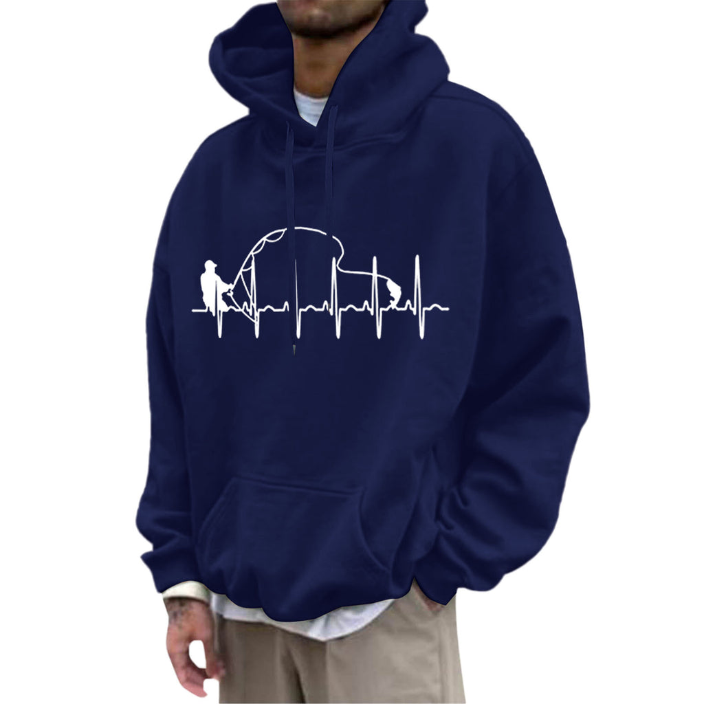 Fleece Hoodie with Pocket Drawstring and Plain Color Letter Print-Casual Fashion - The Artisan's Wardrobe