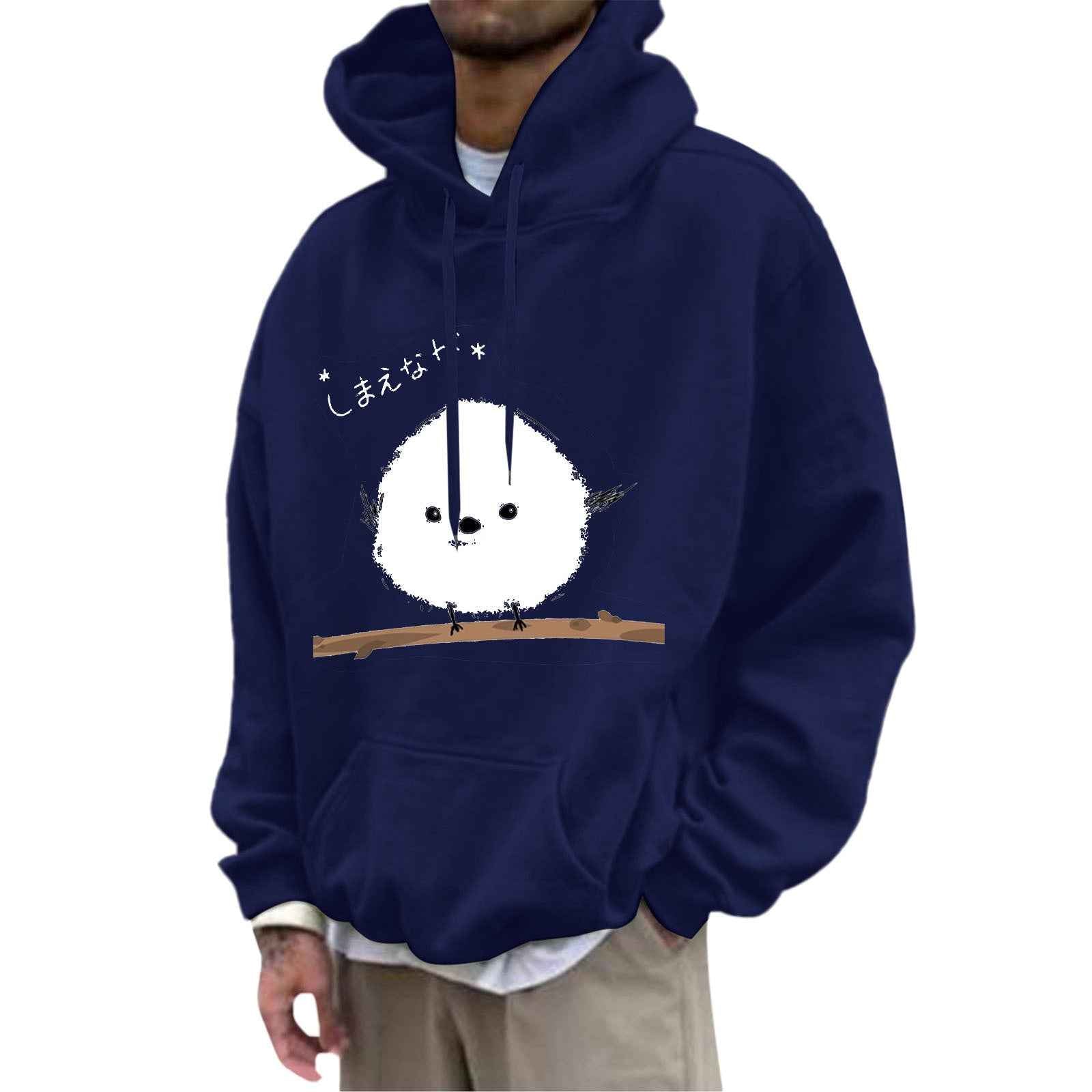 Fleece Hoodie with Pocket Drawstring and Plain Color Letter Print-Casual Fashion - The Artisan's Wardrobe