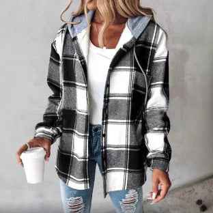 Women's Plaid Jacket - Large Style for Autumn and Winter-Casual Fashion - The Artisan's Wardrobe