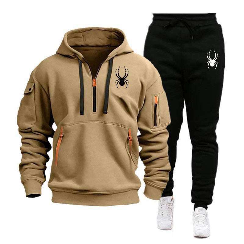 European and American men's sports hoodie set printed casual sports hoodie hooded suit for men-Casual Fashion - The Artisan's Wardrobe