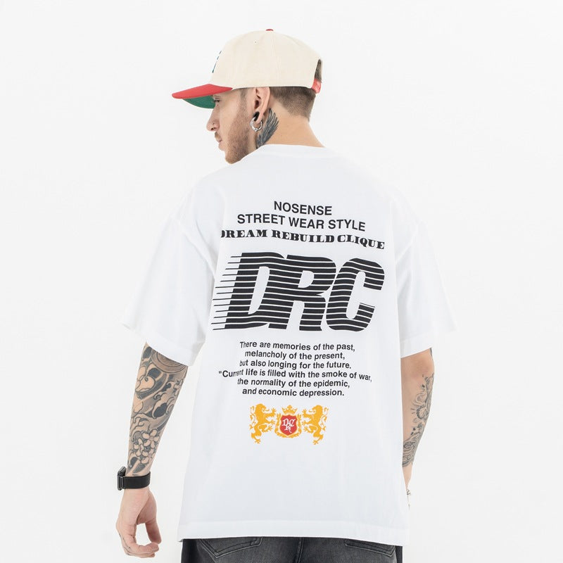 Men's Casual Letter Print T-Shirt - Loose Fit Short Sleeve Fashion Clothing-Casual Fashion - The Artisan's Wardrobe